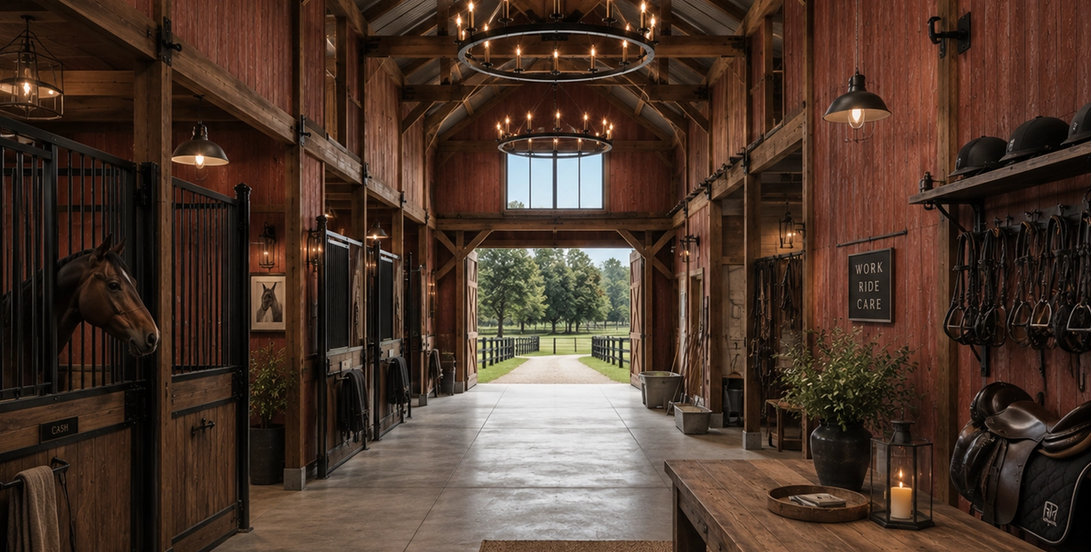 And Classic Barn-Style Interiors